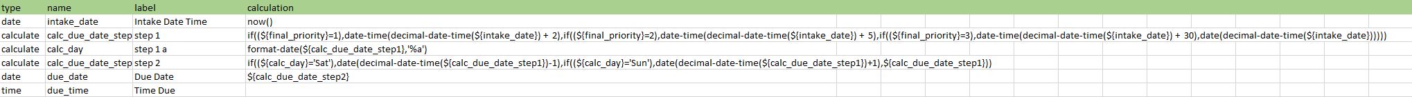 no date calc